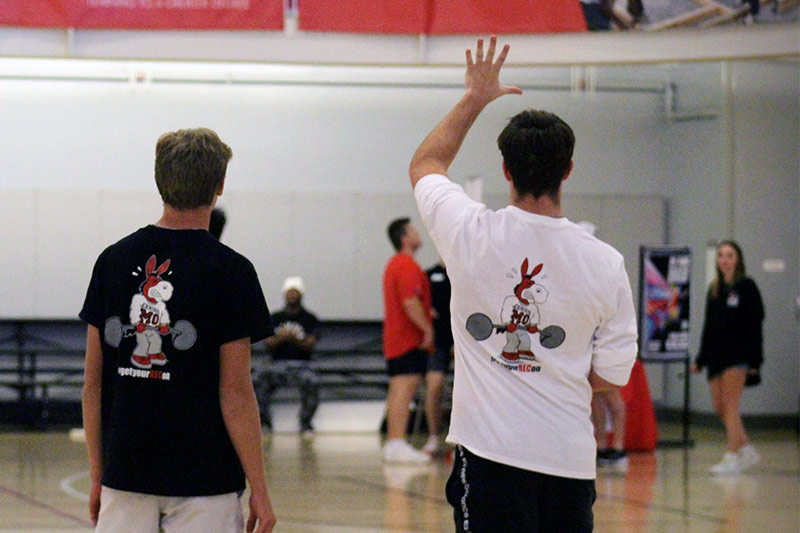 Two students at a fitness challenge