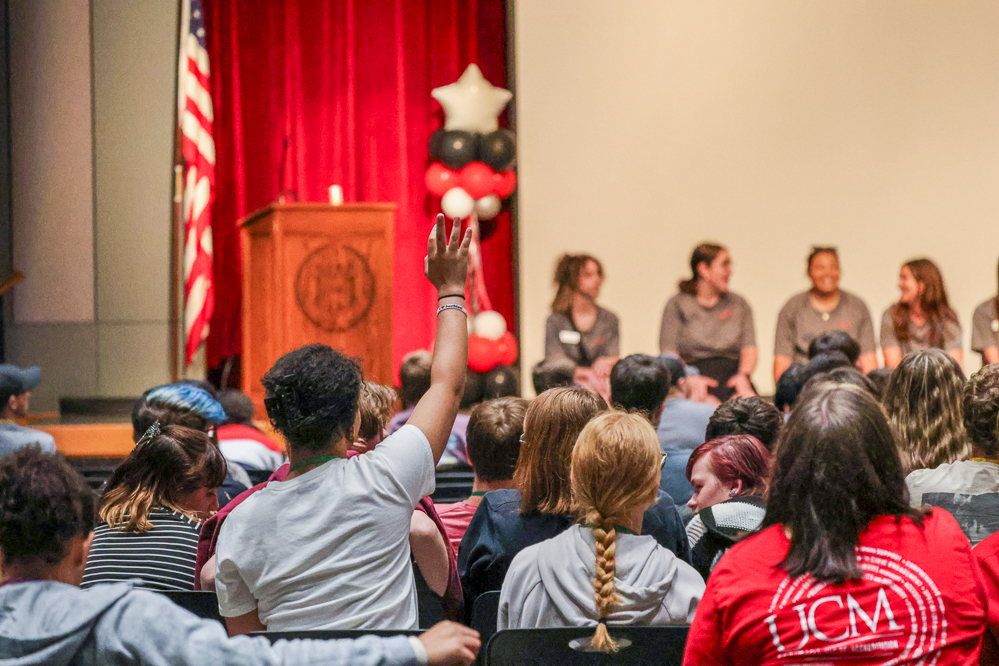 Students in a group session at Orientation.