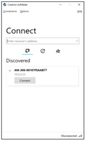 AirMedia - Connect screen