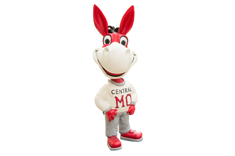A bobble head of Mo the Mule